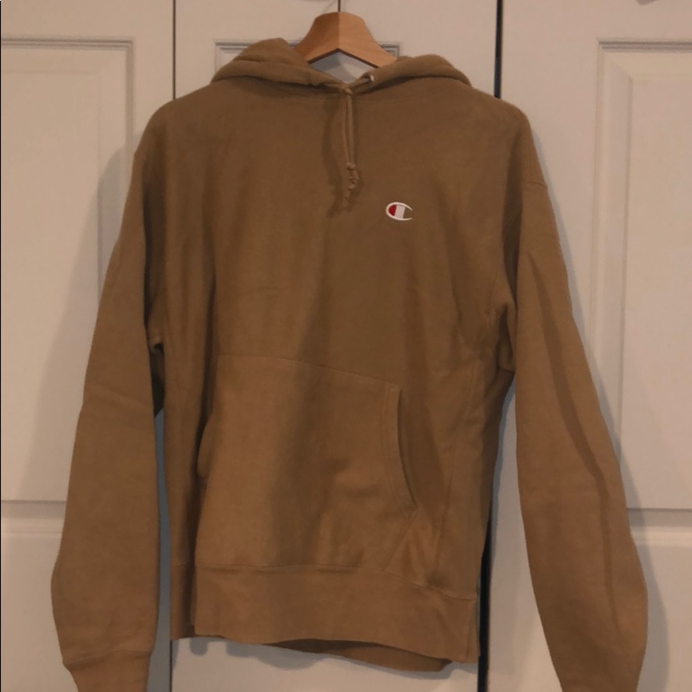 Men’s medium (fits small) champion tan hoodie